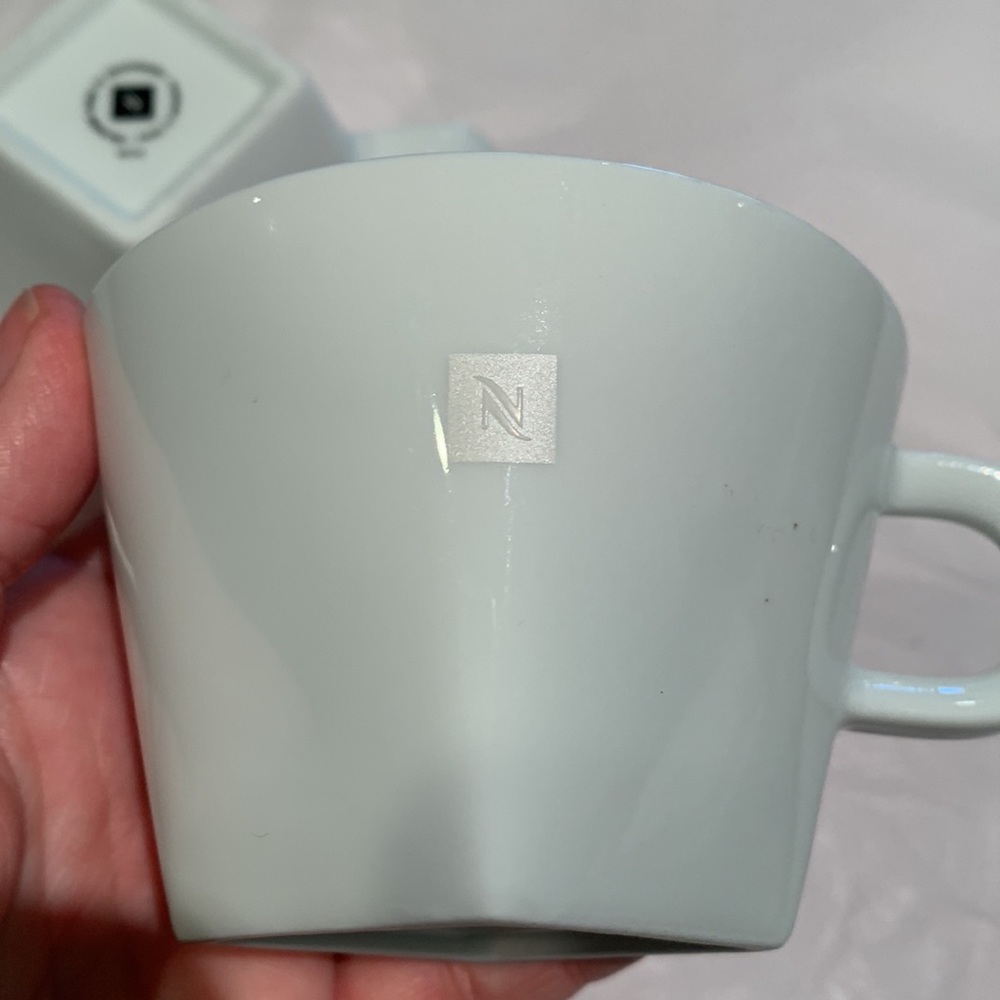 Set of 3 Nespresso porcelain cups and saucers